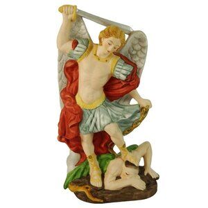 St Michael Archangel Crushing Devil Figurine 8.5in Saint Michel